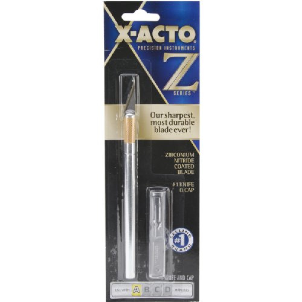 X-Acto Precision Utility Knife, Metal, Silver, 9.0 inches, Aluminum Handle, Z-Series #1, Includes Safety Cap