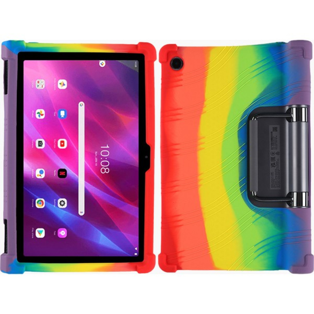 X Happy Lenovo Yoga Tab 11 Inç Tablet Kılıfı Standlı Düşme Önleyici Silikon Kılıf (Yurt Dışından) - Antrasit - Turuncu Tablet Kılıfı Fiyatı