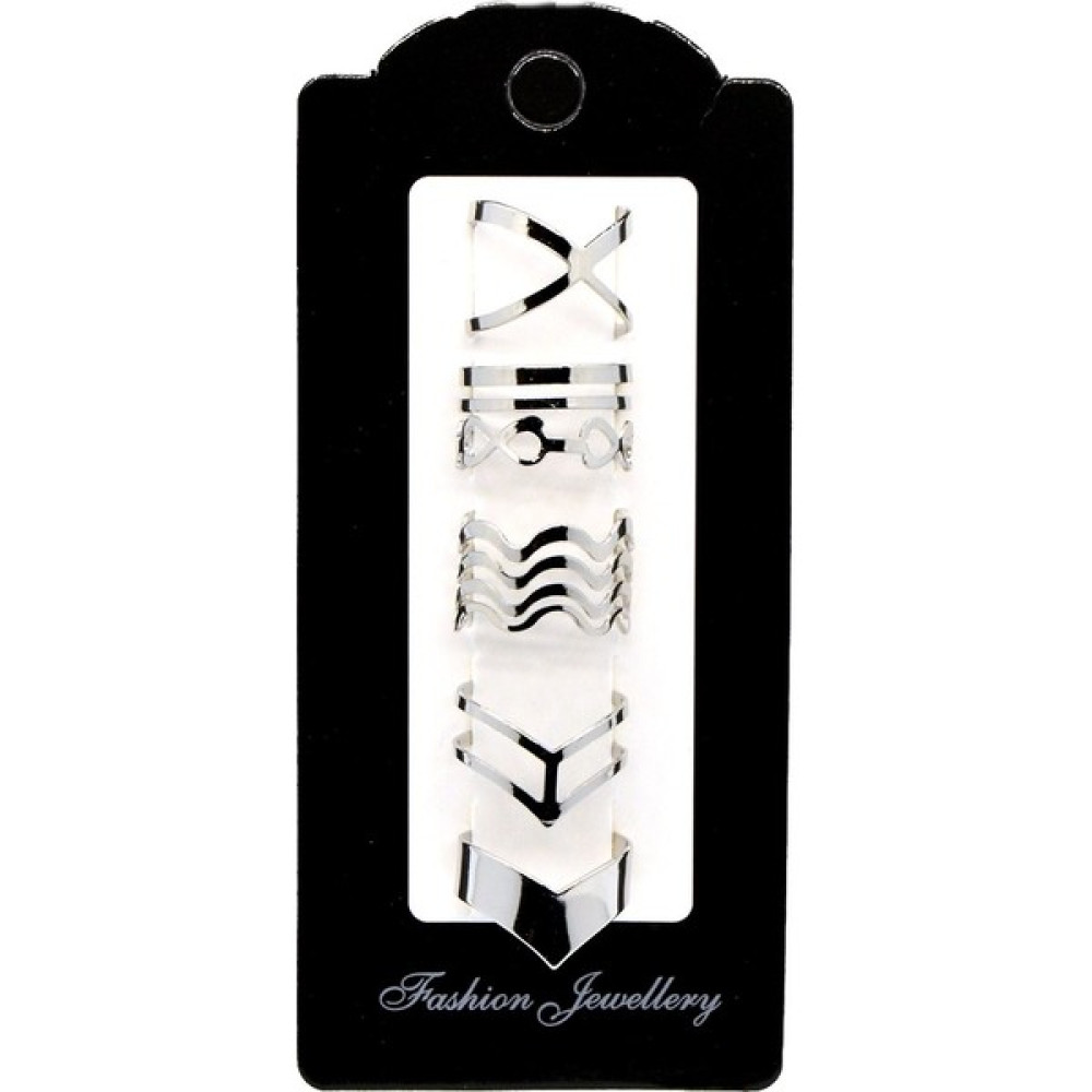 X-lady Accessories Gümüş Renk Karışık Kombin Eklem Yüzük Seti 798 - Standart Bijuteri Yüzük Fiyatı