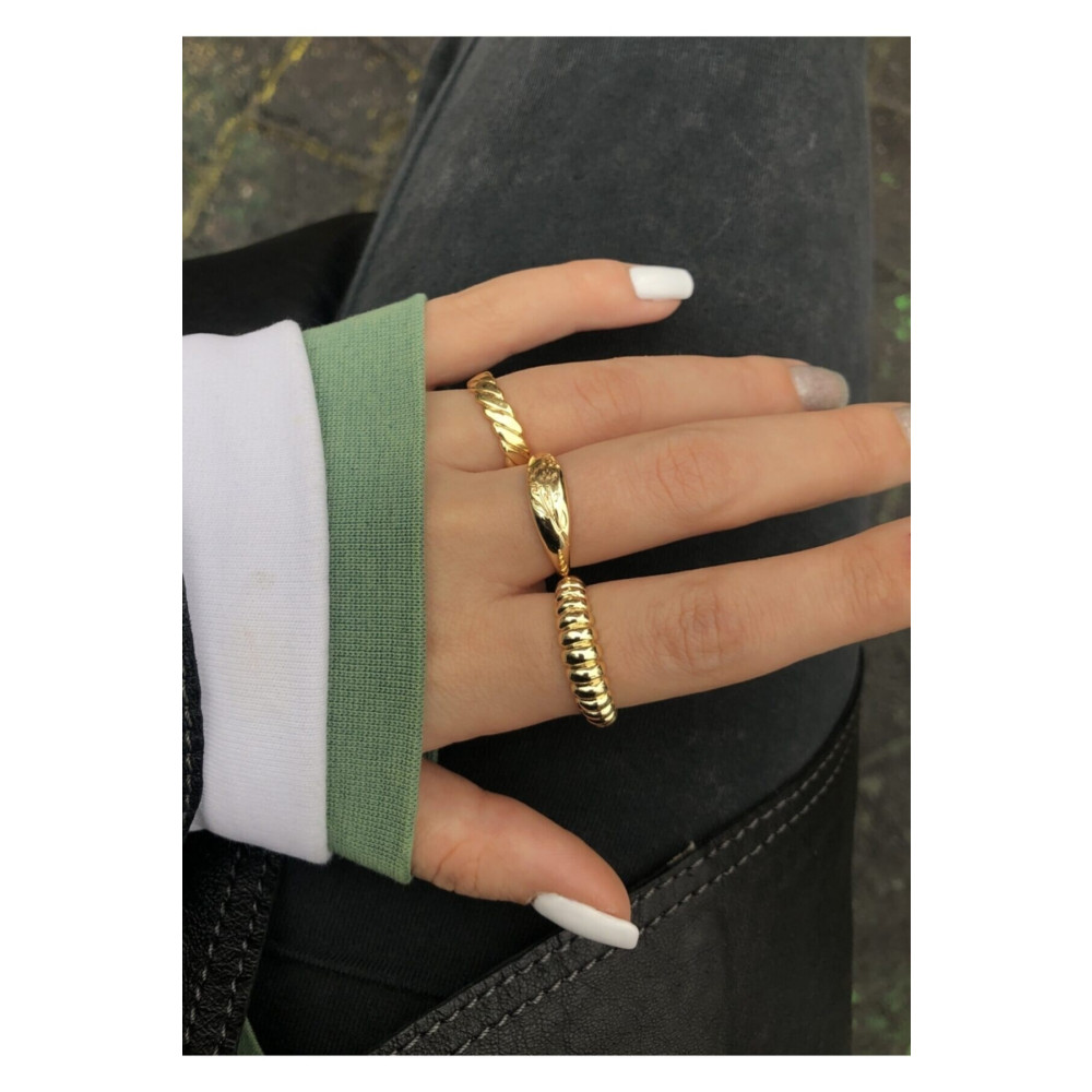 X-Lady Accessories Kadın 3lü Gold Yüzük Seti Bijuteri Yüzük Fiyatı