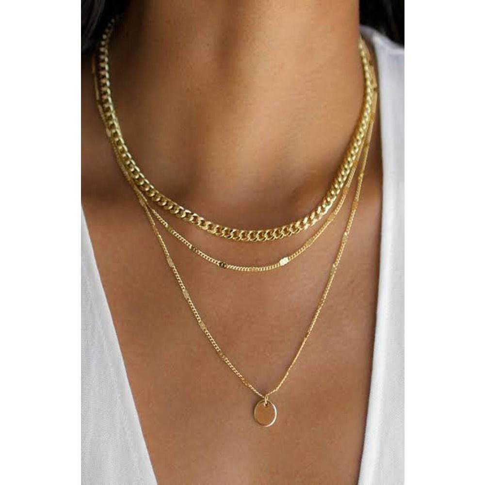X-Lady Accessories Kadın Gold Katlı Zincir Kolye Bijuteri Kolye Fiyatı