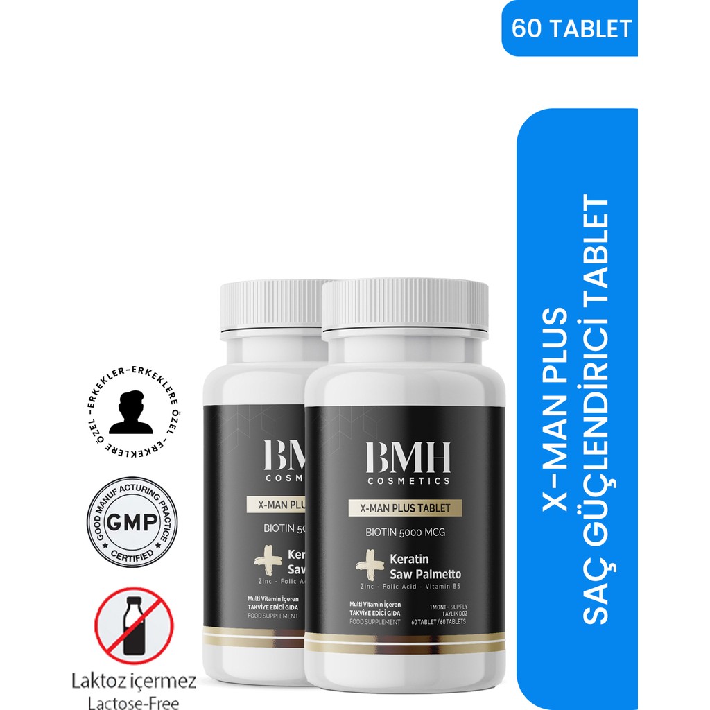 X-Man Plus Saç Güçlendirici Tablet 60X2 Adet ( Keratin + Saw Palmentto ) Diğer Fiyatı