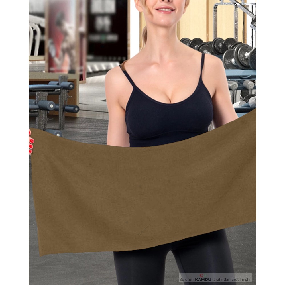 Xamantha 30 x 85 cm Fitness Havlusu, Spor Havlusu, Sporcu Havlusu, Antreman Havlusu, Gym Havlusu - Bej El / Yüz Havlusu Fiyatı