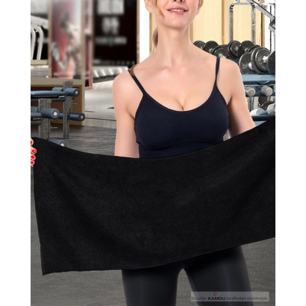 Xamantha 30 x 85 cm Fitness Havlusu, Spor Havlusu, Sporcu Havlusu, Antreman Havlusu, Gym Havlusu - Siyah El / Yüz Havlusu Fiyatı