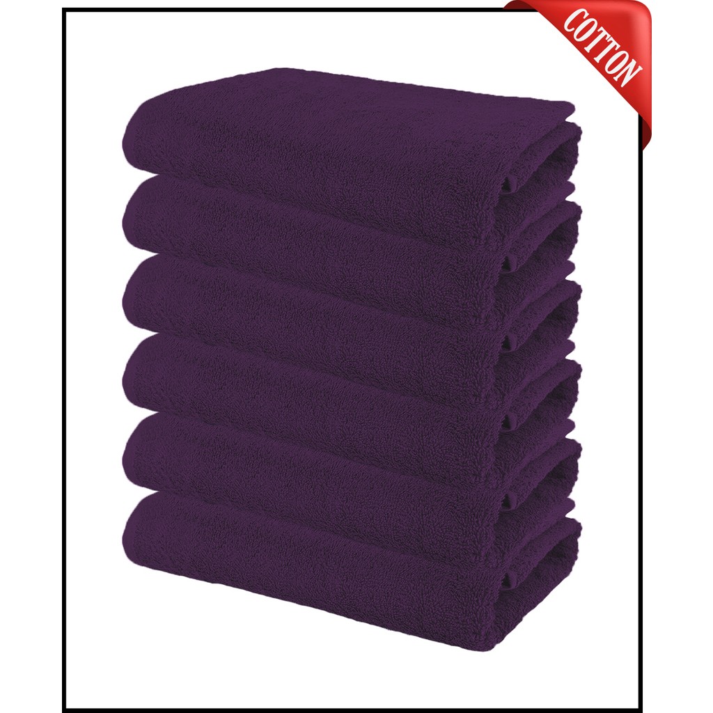 Xamantha 6 Adet Büyük Boy Pamuklu 50 x 90 cm , Fitness Havlusu , Spor Havlusu , Kuaför Havlusu - Mor El / Yüz Havlusu Fiyatı