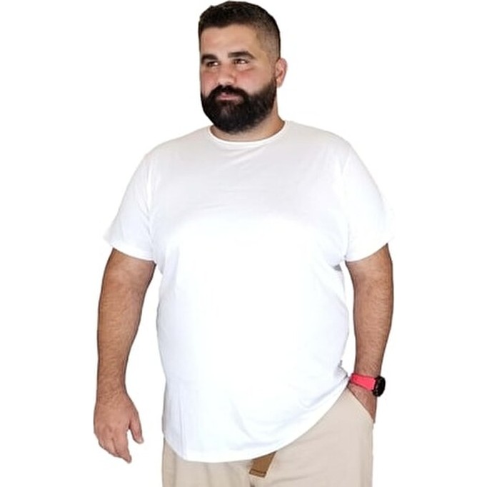 Xanimal Erkek Beyaz Büyük Beden Pamuklu T-Shirt Diğer Fiyatı
