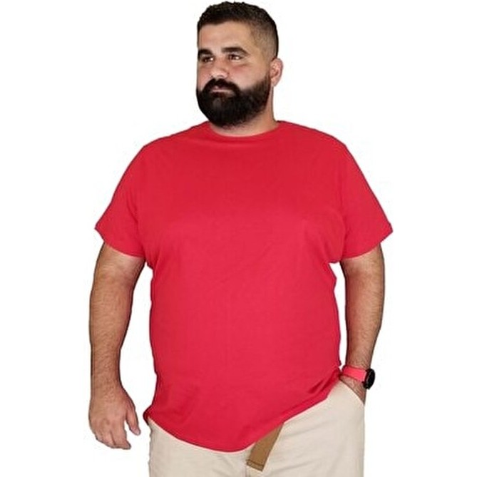 Xanimal Erkek Kırmızı Büyük Beden Pamuklu Sweatshirt Kısa Kol Günlük Tarz Rahat Kullanım Diğer Fiyatı