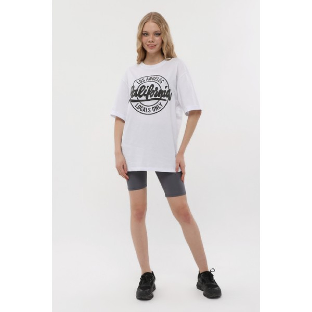 Xanthe Kadın Bisiklet Yaka Dijital Baskılı Beyaz Renk T-Shir Bayan T-shirt Fiyatı