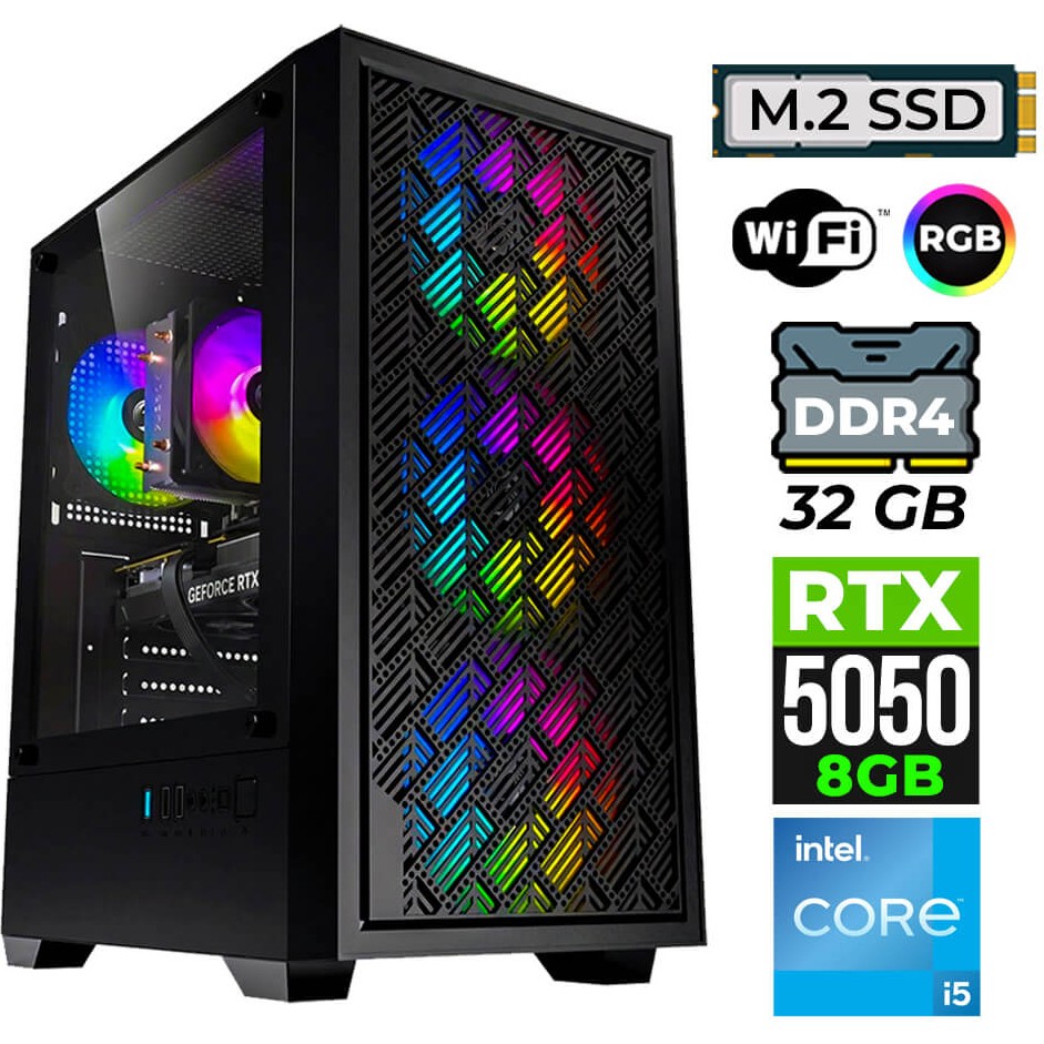 Xaser BLADEX100 Intel I5 12400F 32GB Ram 1tb M.2 Nvme SSD 8gb RTX5050 Oyuncu Tavsiye Sistem Ekran Kartları Fiyatı