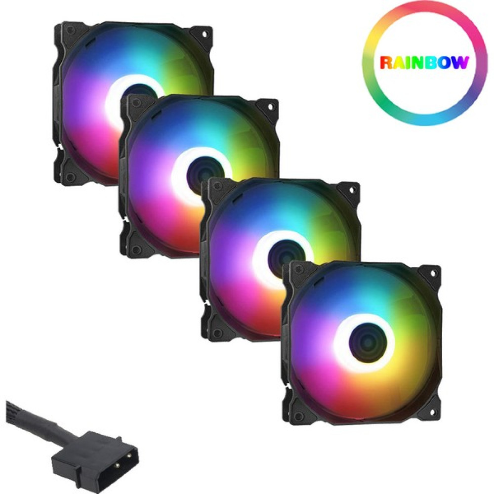 Xaser CF02 Rainbow Sessiz 12CM 4'lü Set Kasa Fanı Soğutucular Fiyatı