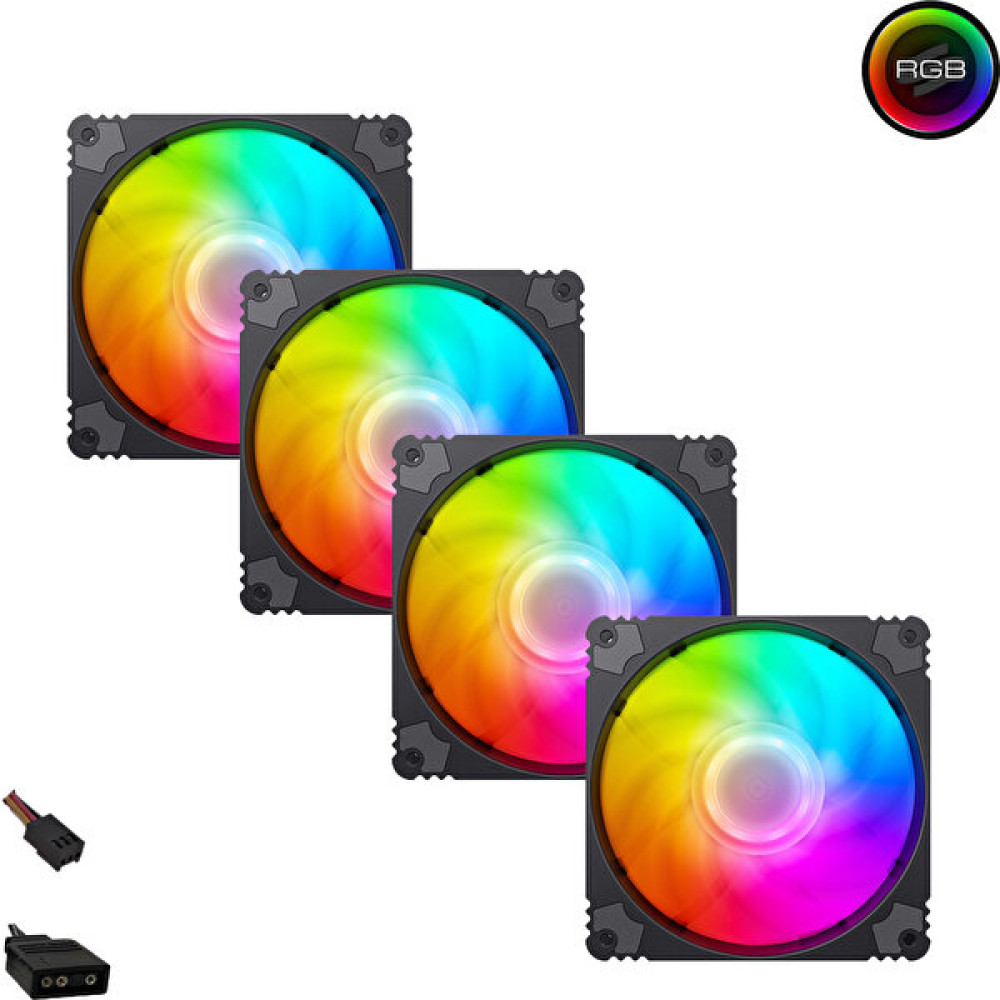 Xaser CF04 Argb Sessiz 12CM 4'lü Set Kasa Fanı Soğutucular Fiyatı