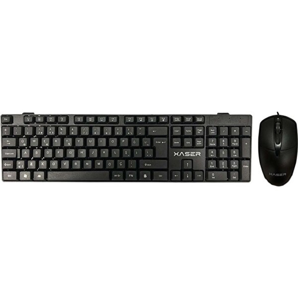 Xaser KM-881 Siyah USB Combo Q Standart Kablolu Klavye + Mouse Set Klavye - Mouse Fiyatı