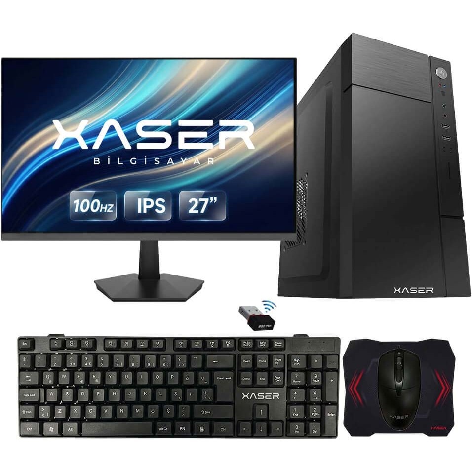 Xaser XSR1276 I7 2600 16GB Ram 256GB SSD 27" Monitör Masaüstü Ofis Tavsiye Sistem - Siyah - 27 inç Monitör Fiyatı