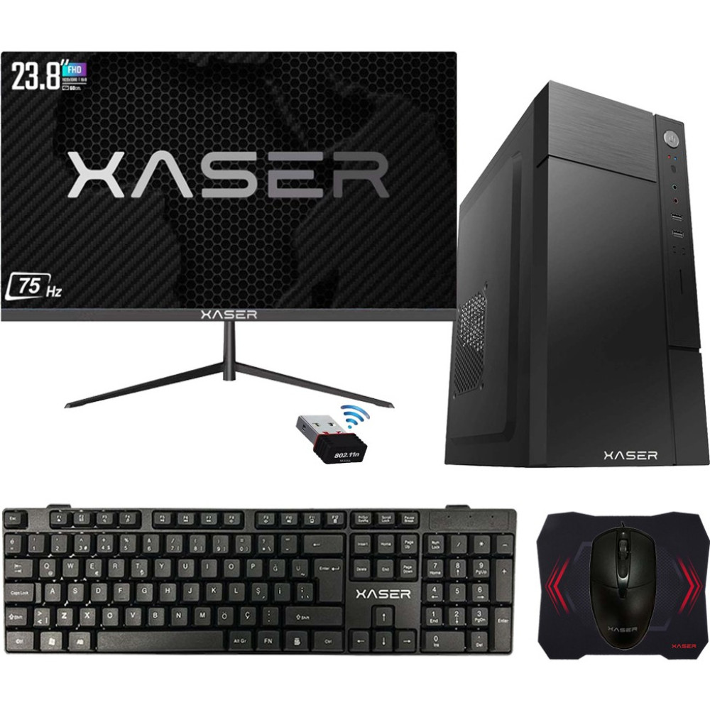 Xaser XSR406 I5 6400 8gb Ram 256GB SSD 23.8" Monitör Ofis Hazır Sistem Masaüstü Bilgisayar Fiyatı
