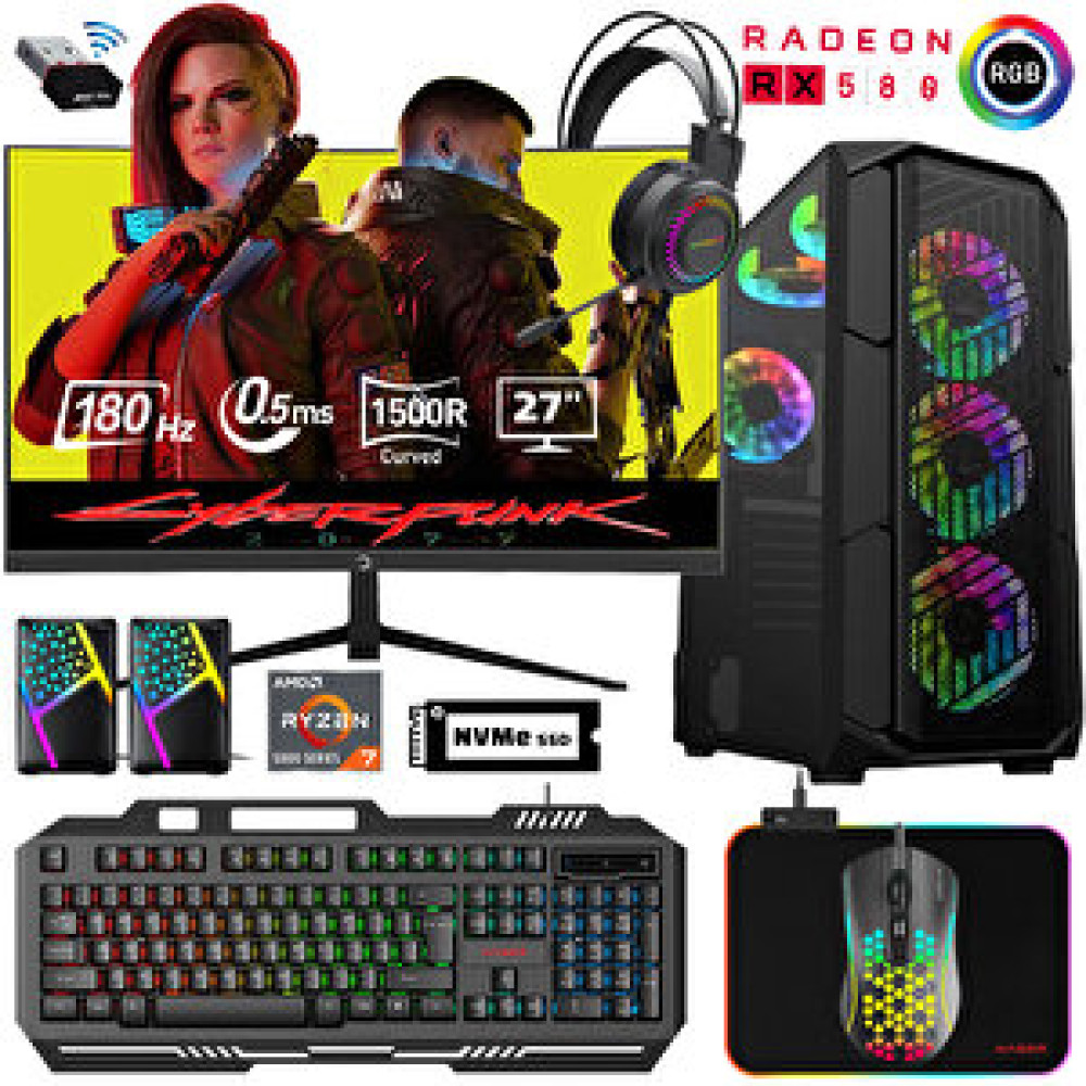 Xaser Xsr504 Ryzen 7 5700x 32gb Ram 512gb M.2 Nvme Ssd 8gb Rx580 27"curved 180hz Oyun Bilgisayarı RAM Bellekler Fiyatı