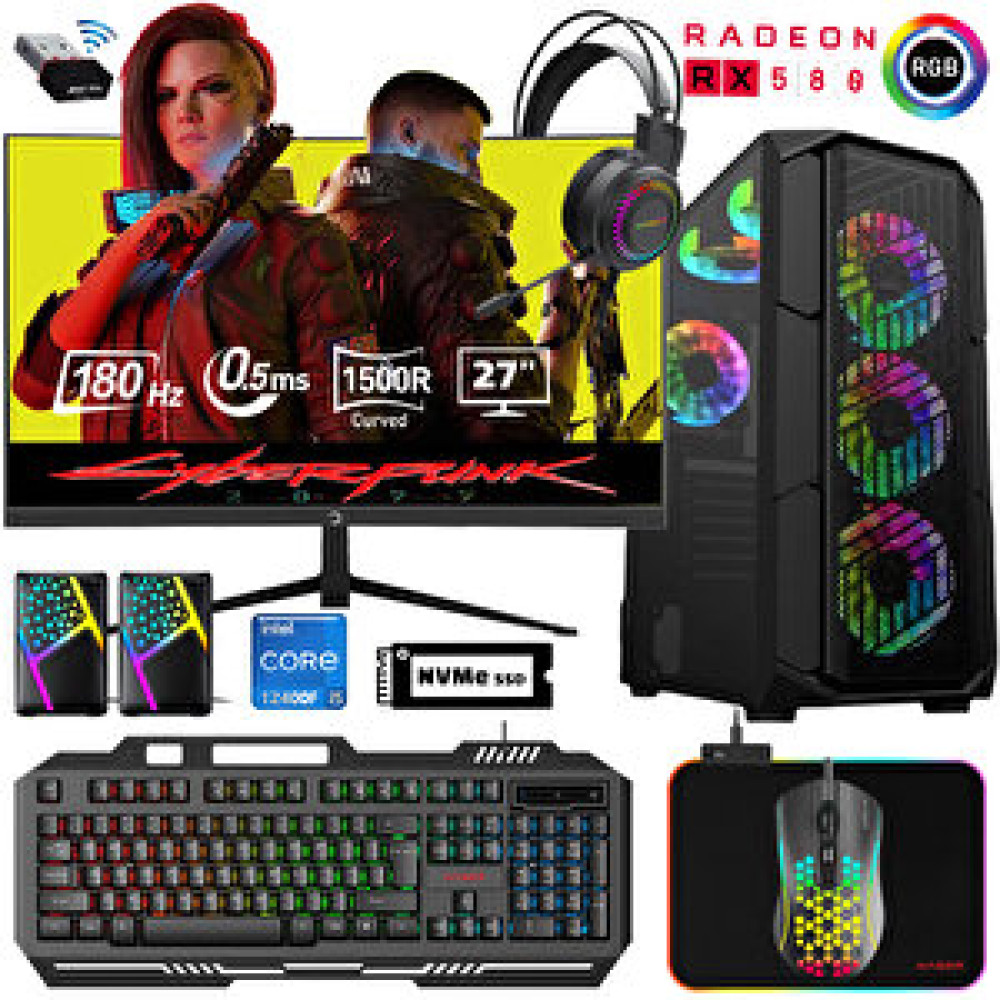 Xaser Xsr528 I5 12400f 32gb Ram 512gb M.2 Nvme Ssd 8gb Rx580 27"curved 180hz Oyun Bilgisayarı RAM Bellekler Fiyatı