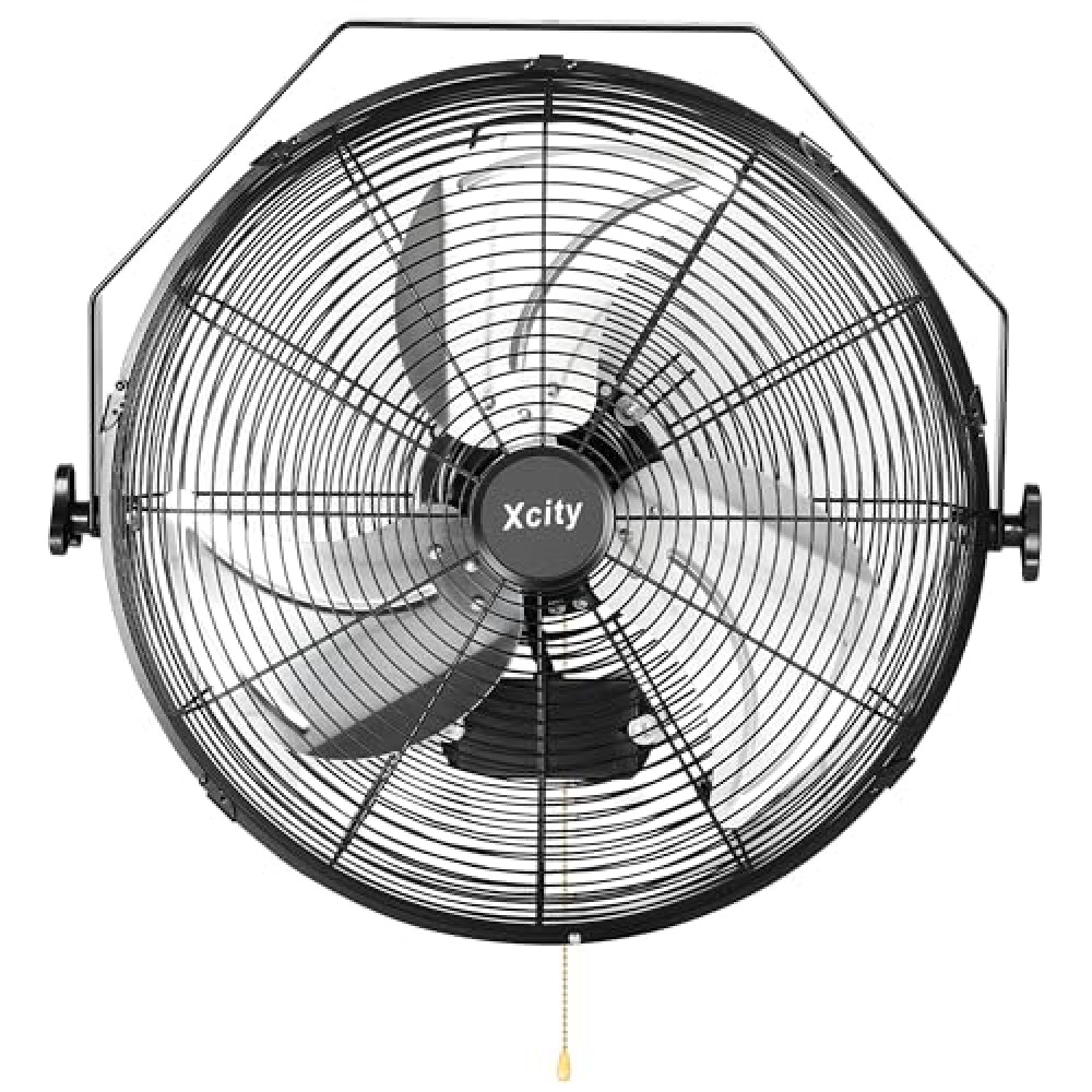 Xcity 18 Inch Garage Wall Mount Fan, 3-speed High Velocity Metal Industrial Fan, Adjustable Tilt, 4200 CFM Aluminum Blades for Warehouse Workshop Greenhouse Commercial Vantilatörler Fiyatı
