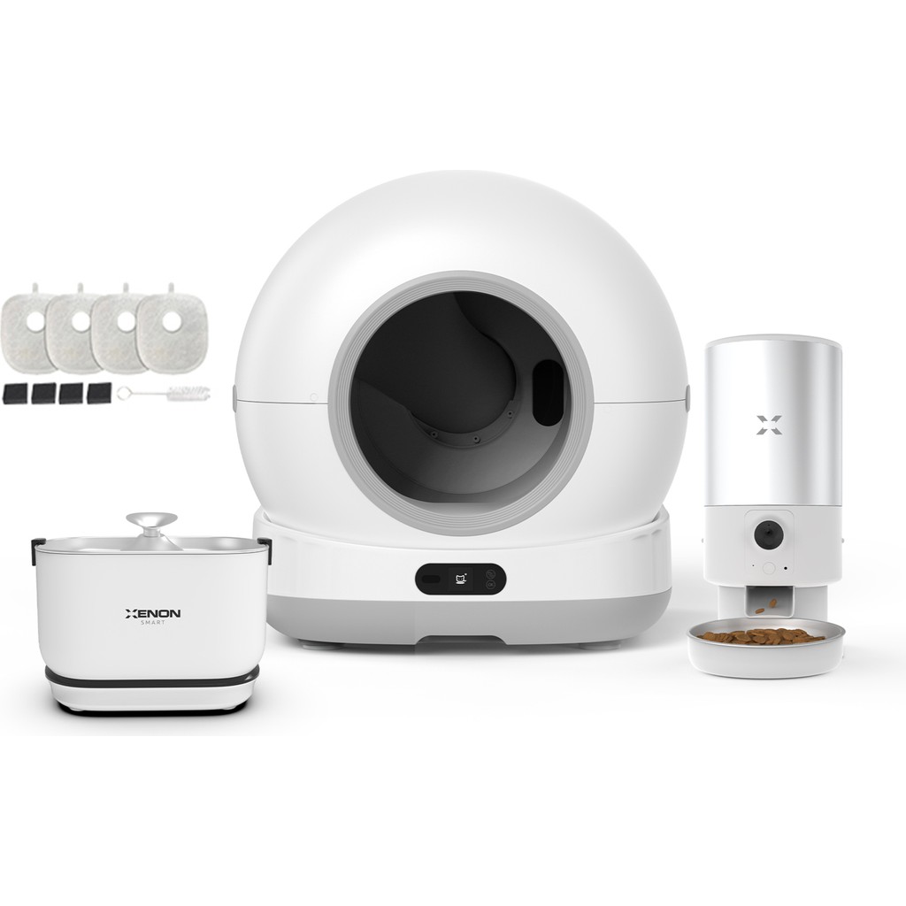 Xenon Smart Akıllı Otomatik Kameralı Kedi Tuvaleti Paslanmaz Çelik Kaseli 5LT Mama Kabı Bataryalı Su Pınarı ve Filtre 4'lü Pet Seti - Beyaz Güvenlik Kameraları Fiyatı