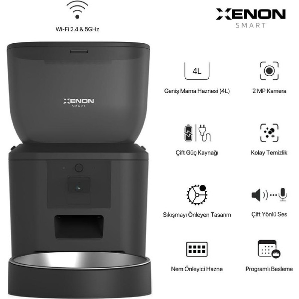 Xenon Smart Akıllı Otomatik Kedi Köpek Mama Kabı FHD Gece Görüş Kameralı Mobil Uygulama ile Uzaktan Kontrol Edilebilen (Wi-Fi) Sesli İletişim Kurul... Evcil Hayvan Ürünleri Fiyatı