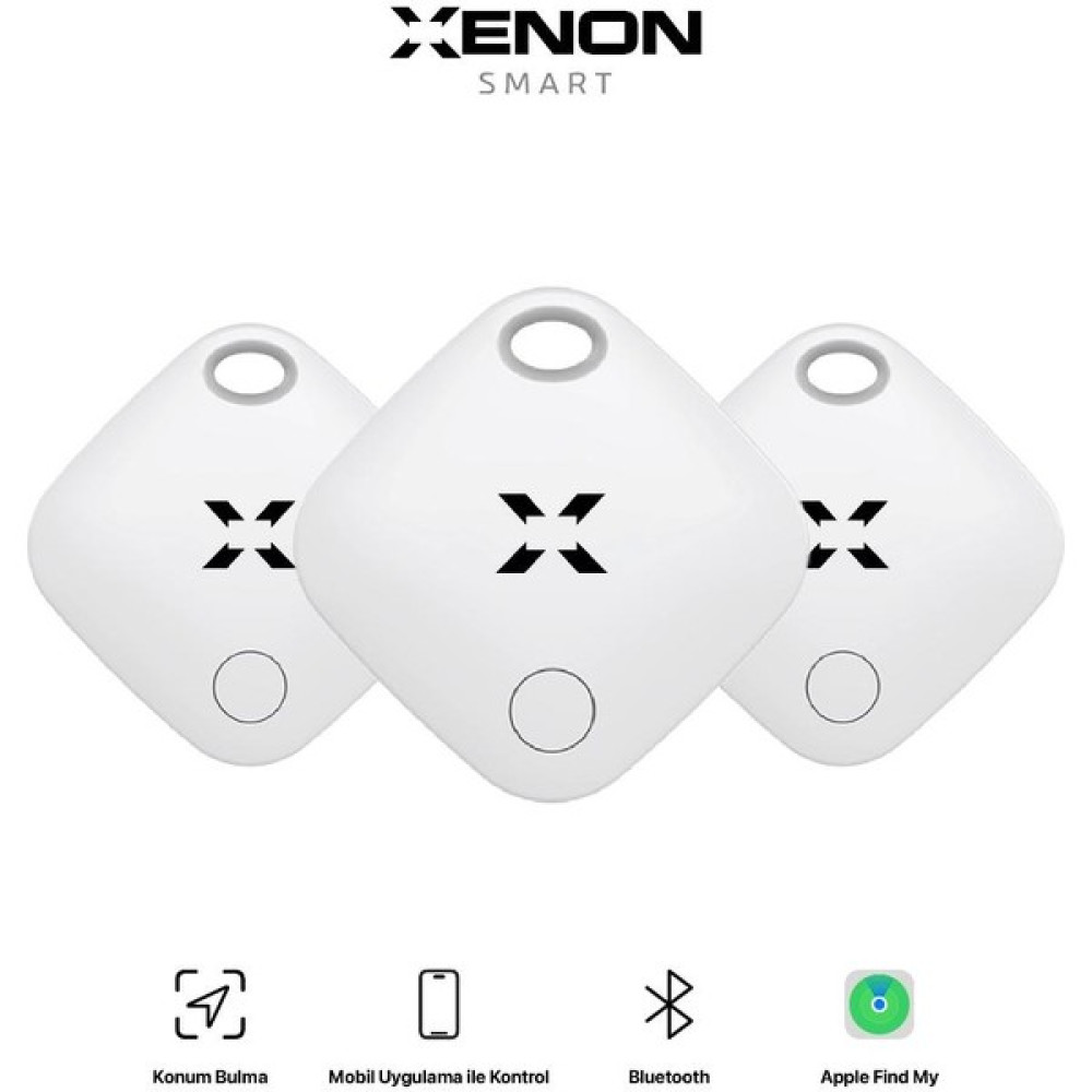 Xenon Smart Tag, Akıllı Blutooth Takip Cihazı, Anahtar, Çanta, Evcil Hayvan için Kayıp Eşya Bulucu, Uzun Pil Ömürlü IOS Uyumlu 3 Adet (Apple Lisanslı) Cep Telefonu Aksesuarı Fiyatı