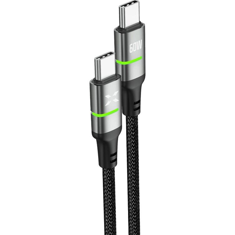 Xenon Smart Type C Hızlı Şarj Kablosu | Type-C To Type-C, 60W, 480 Mbps, 1.2m, Pd, Örgü, LED Gösterge (X6421) - Siyah Bilgisayar Çevirici ve Adaptörü Fiyatı