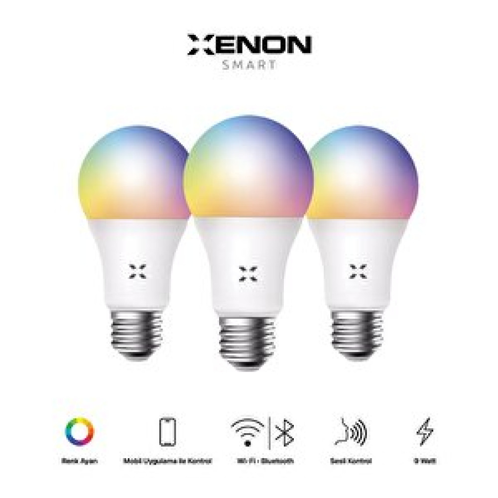 Xenon Smart Wi-Fi LED Akıllı RGB Ampul (3 Adet) Elektrik ve Aydınlatma Fiyatı