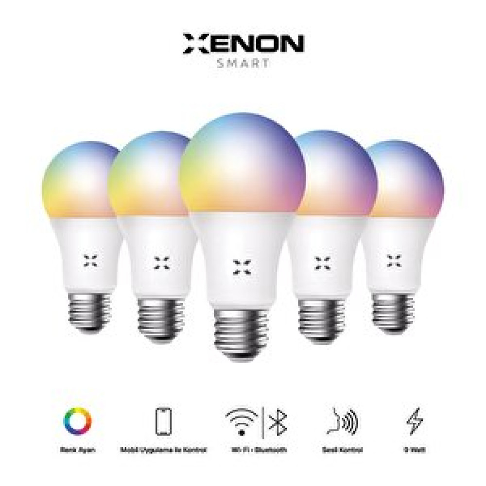 Xenon Smart Wi-Fi LED Akıllı RGB Ampul(5 Adet) Elektrik ve Aydınlatma Fiyatı