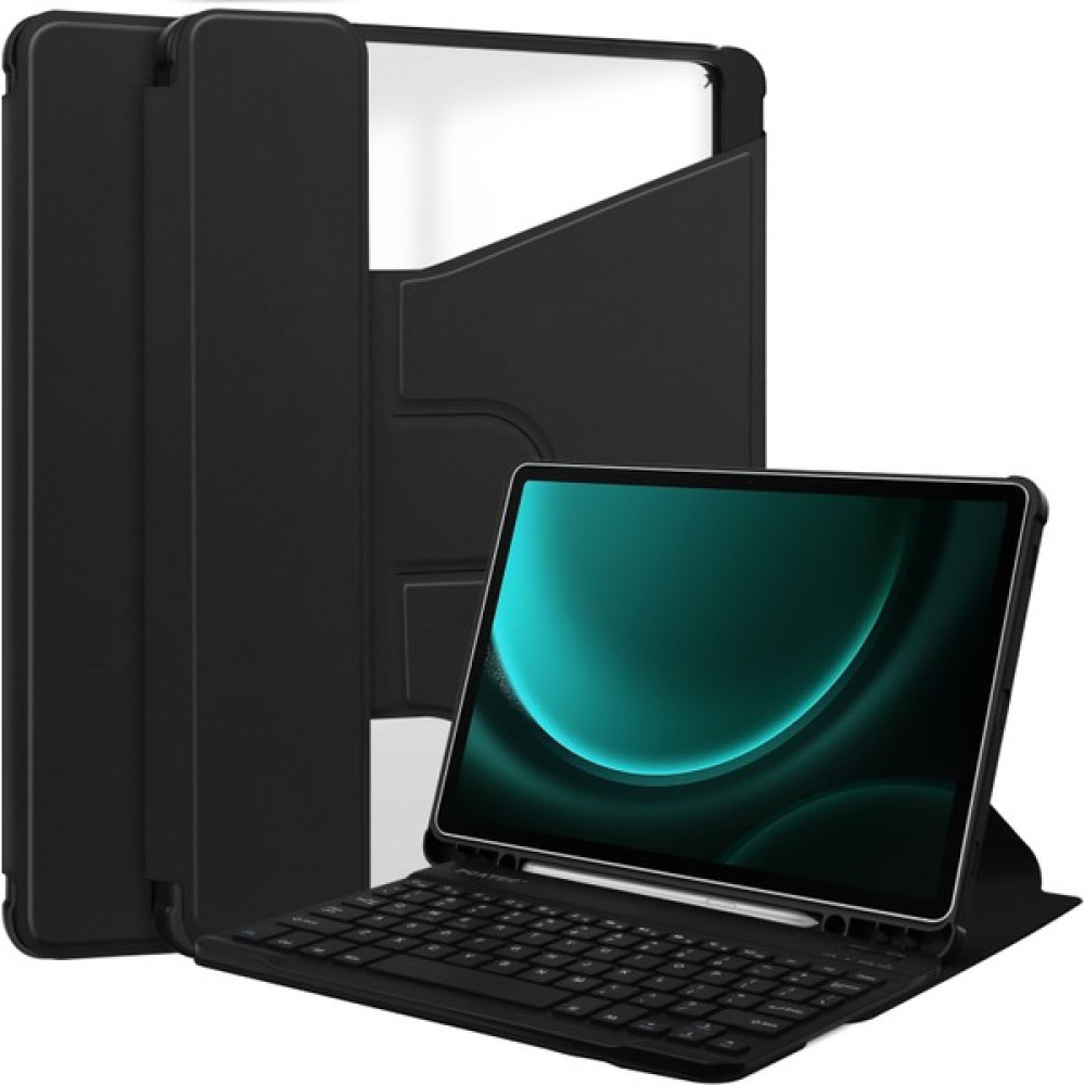 XFashion Samsung Galaxy Tab S9 Fe Plus Bluetooth Klavyeli Döner Stand Tablet Kapağı (Yurt Dışından) - Siyah Tablet Kılıfı Fiyatı