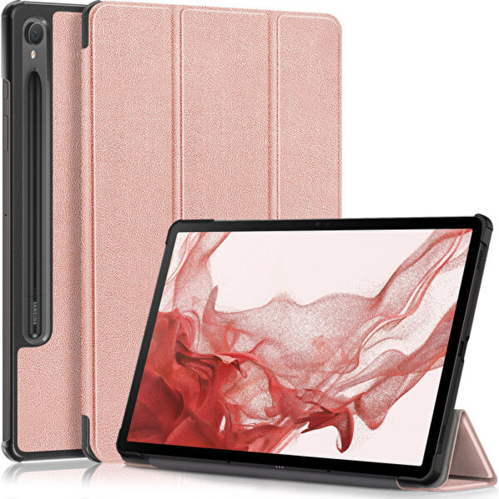 XFashion Samsung Galaxy Tab S9 SM-X710, SM-X716B, SM-X718U Deri Tablet Kılıfı Trifold Stand Akıllı Kapak (Yurt Dışından) - Rose Gold Tablet Kılıfı Fiyatı