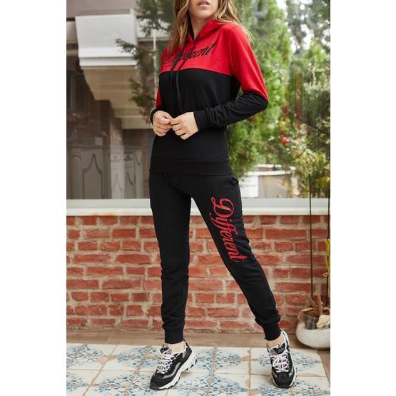 Xhan 9KXK6-42251-04 Kırmızı Baskılı Kadın Eşofman Takımı