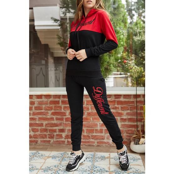 Xhan 9KXK6-42251-04 Kırmızı Baskılı Kadın Eşofman Takımı