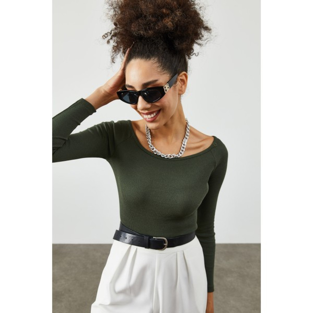 Xhan Haki Kayık Yaka Crop Kaşkorse Bluz 2KXK2-45817-09 Bluz Fiyatı