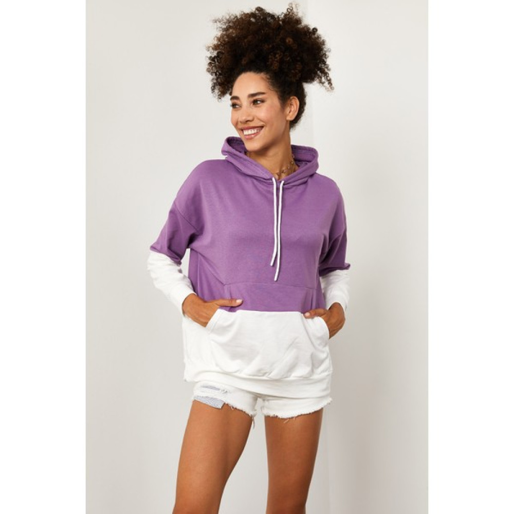 Xhan Lila Parçalı Sweatshirt 1KXK8-44526-26 Bayan Sweatshirt Fiyatı