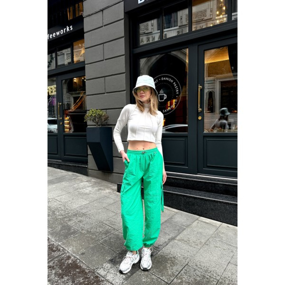 Xhan Yeşil Oversize Kargo Paraşüt Pantolon 3YXK5-46963-08 Kadın Pantolon Fiyatı