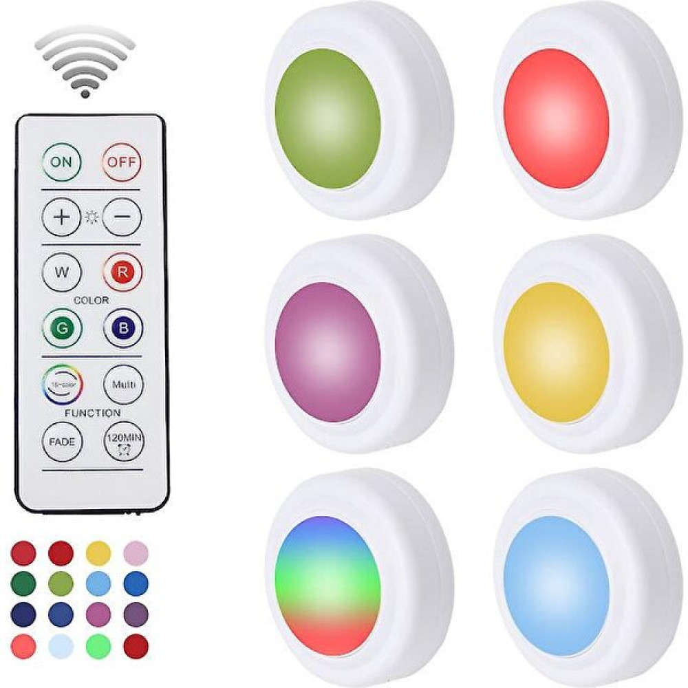 Xhang 6 Dolap Aydınlatma LED Gece Lambası Uzaktan Kumanda ile LED Gece Lambası Kabine Işıkları Altında Dolap Pille Çalışan Dolap Işık Dolaplar Için... Gece Lambası Fiyatı