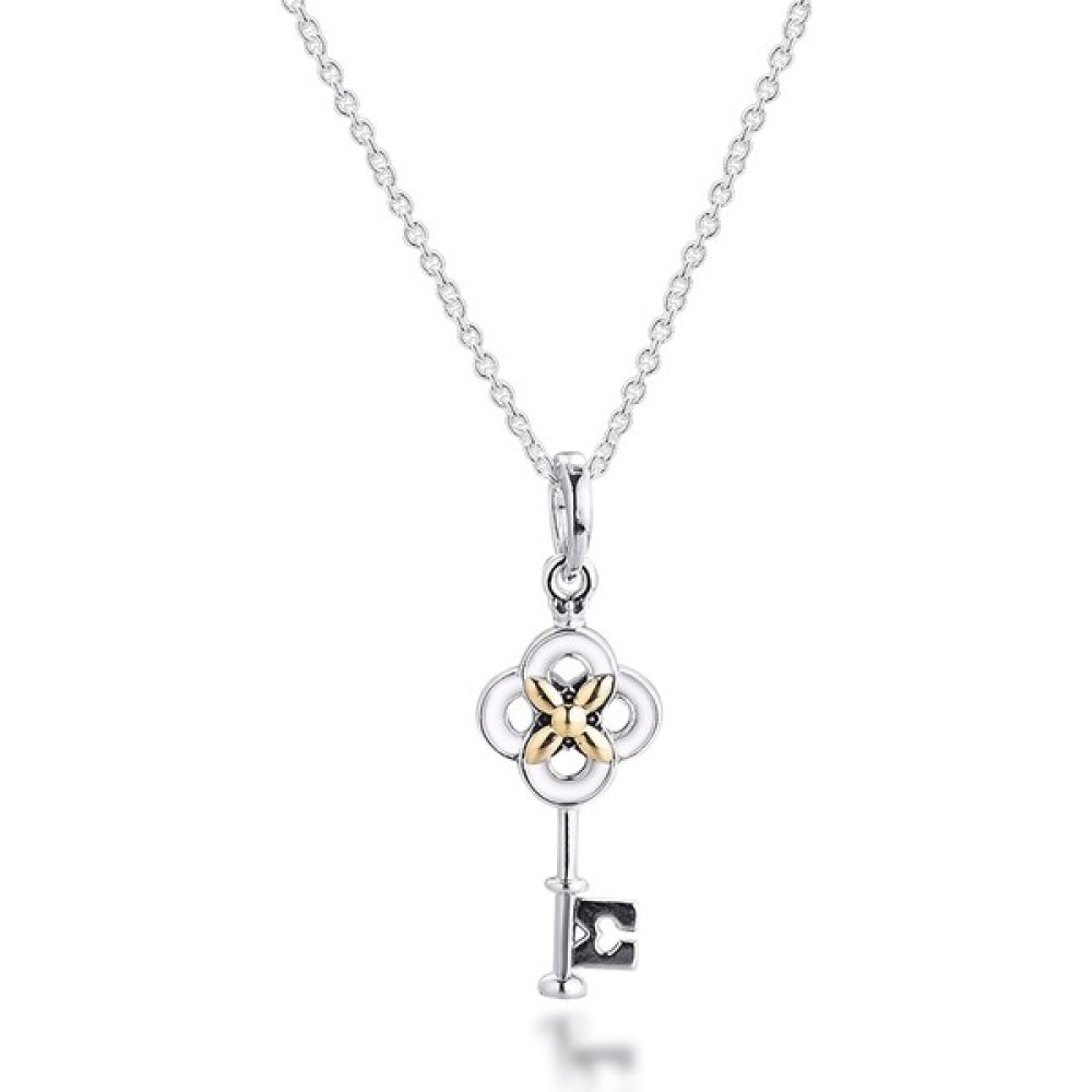 Xhang Anahtar Çiçek Kolye Kız Arkadaşlar Collier Doğum Günü Sevgililer Günü Uzun Zincir Kadınlar Için 100% Gerçek Gümüş S925 Kolye | Zincir Kolyele... Altın Kolye Fiyatı