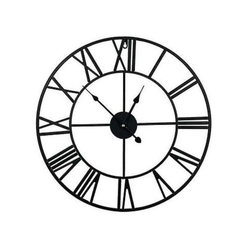 Xhang Büyük Duvar Saati Yuvarlak Metal Roma Sayısal Stil Duvar Saati (60 * 60 Cm) (Yurt Dışından) - Siyah Dekoratif Saat Fiyatı