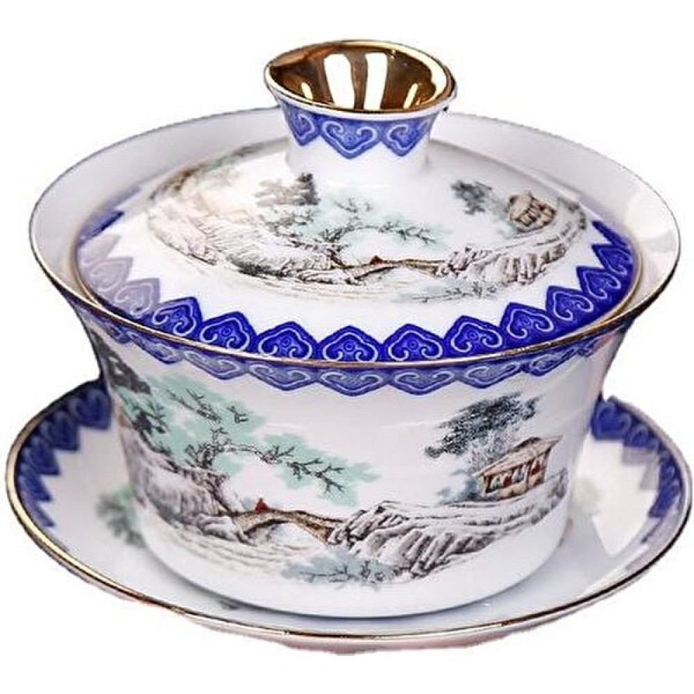Xhang Jingdezhen Seramik Çay Tureen Mavi ve Beyaz Porselen Büyük Çay Kase Çay Bardağı Çay Töreni Aksesuarları Gaiwan | Çay Tureen(Yurt Dışından) Fincan / Bardak / Kahve Takımı Fiyatı