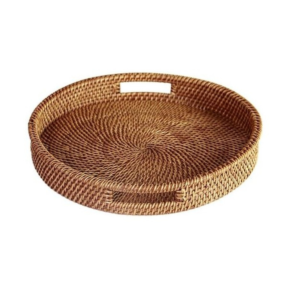 Xhang Kolu ile Sıcak Rattan Tepsi El Dokuma Çok Amaçlı Hasır Tepsi ile Dayanıklı Rattan Fiber Yuvarlak Depolama Tepsileri Ler (Yurt Dışından) - Ahşap Saklama Kapları Fiyatı
