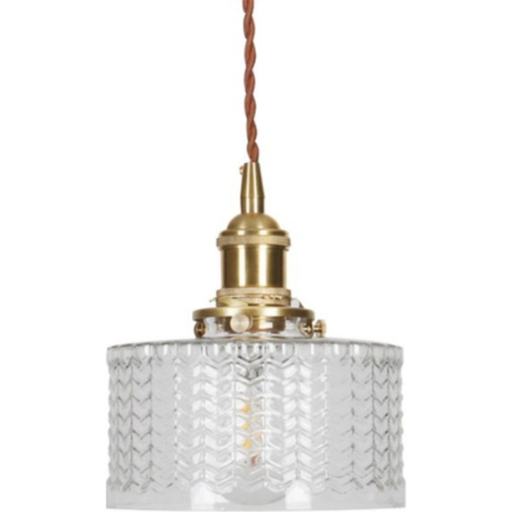 Xhang Retro Pirinç Cam Avize Restoran Homestay Otel Dekorasyon Yatak Odası Başucu Bar Sundurma Balkon Küçük Avize - Şeffaf Avize Fiyatı