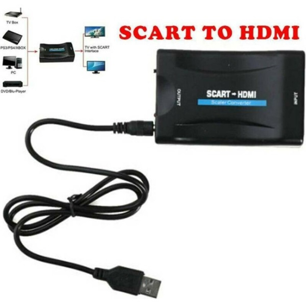 Xhang Scart HDMI Adaptörü Hd Video Ses Dönüştürücü Lüks USB Kablosu Tv DVD Adaptörü (Yurt Dışından) - Siyah Bilgisayar Çevirici ve Adaptörü Fiyatı