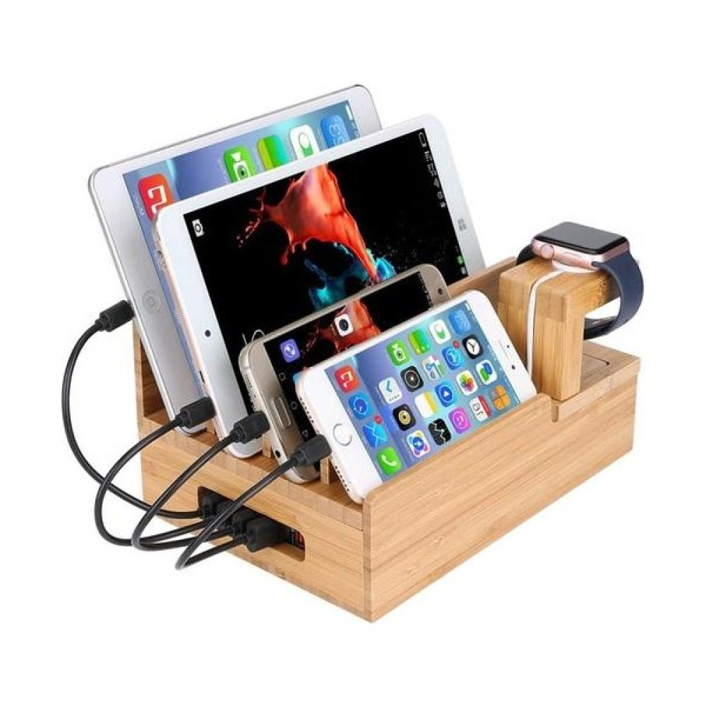 Xhltd Doğal Bambu Cep Telefonu Tablet Ahşap Tutucu Şarj Istasyonu Izle Standı iPad iPhone Iwatch Birden Çok Cihazlar Organizatör | Telefon Tutucula... Cep Telefonu Tutucu Fiyatı
