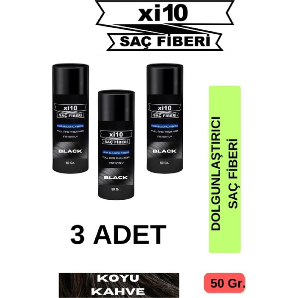 XI10 Dolgunlaştırıcı Saç Tozu Topik Koyu Kahve 3 Adet x 50 gr Oto Boyaları Fiyatı