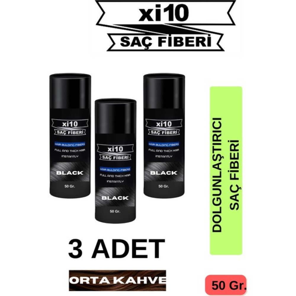XI10 Dolgunlaştırıcı Saç Tozu Topik Orta Kahve 3 Adet x 50 gr Oto Boyaları Fiyatı