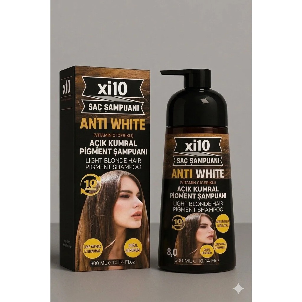 XI10 (Hızlı Boya) Beyaz Kapatıcı Şampuan Saç Koyulaştırıcı Şampuan (Anti White Formula) 300 Ml. Beyaz Kapatıcı - Açık Kumral 8.0 Şampuan ve Saç Kremi Fiyatı