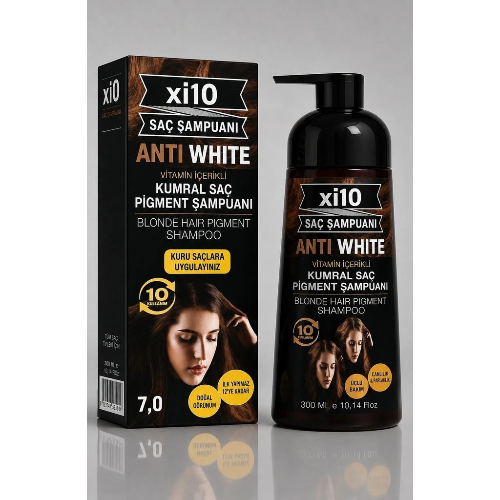 XI10 (Hızlı Boya) Beyaz Kapatıcı Şampuan Saç Koyulaştırıcı Şampuan (Anti White Formula) 300 Ml. Beyaz Kapatıcı - Kumral 7.0 Şampuan ve Saç Kremi Fiyatı
