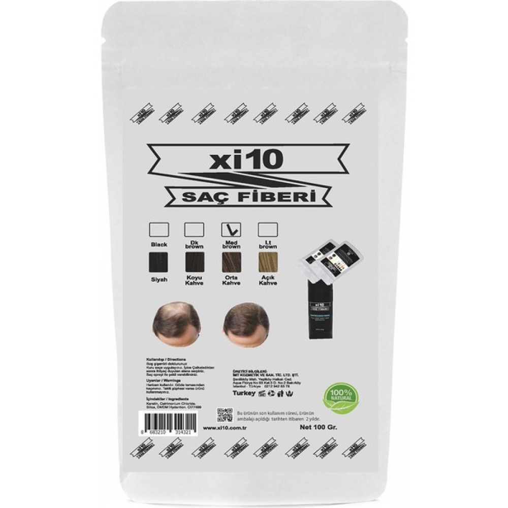 xi10 Orta Kahve 300 Gr. Hair Fiber Ekonomik Boy Saç Tozu Topik Saç Boyası Fiyatı