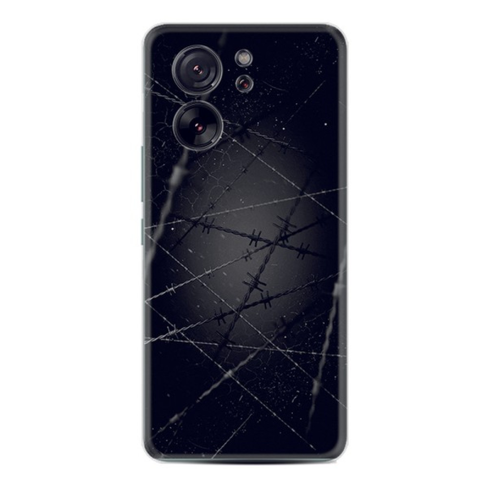 Xiaomi 13T - 13T Pro Kılıf Silikon Desen Özel Seri Dikenli Tel 1779 - Siyah Cep Telefonu Kılıfı Fiyatı