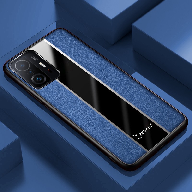 Xiaomi Mi 11T Kılıf Zebana Premium Deri Kılıf Mavi Cep Telefonu Kılıfı Fiyatı