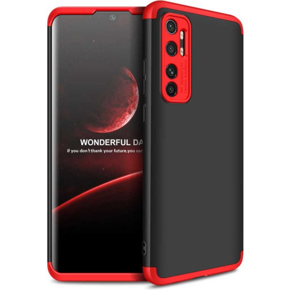 Xiaomi Mi Note 10 Lite 360° Korumalı Sert Ince Kılıf - Siyah - Kırmızı Cep Telefonu Kılıfı Fiyatı